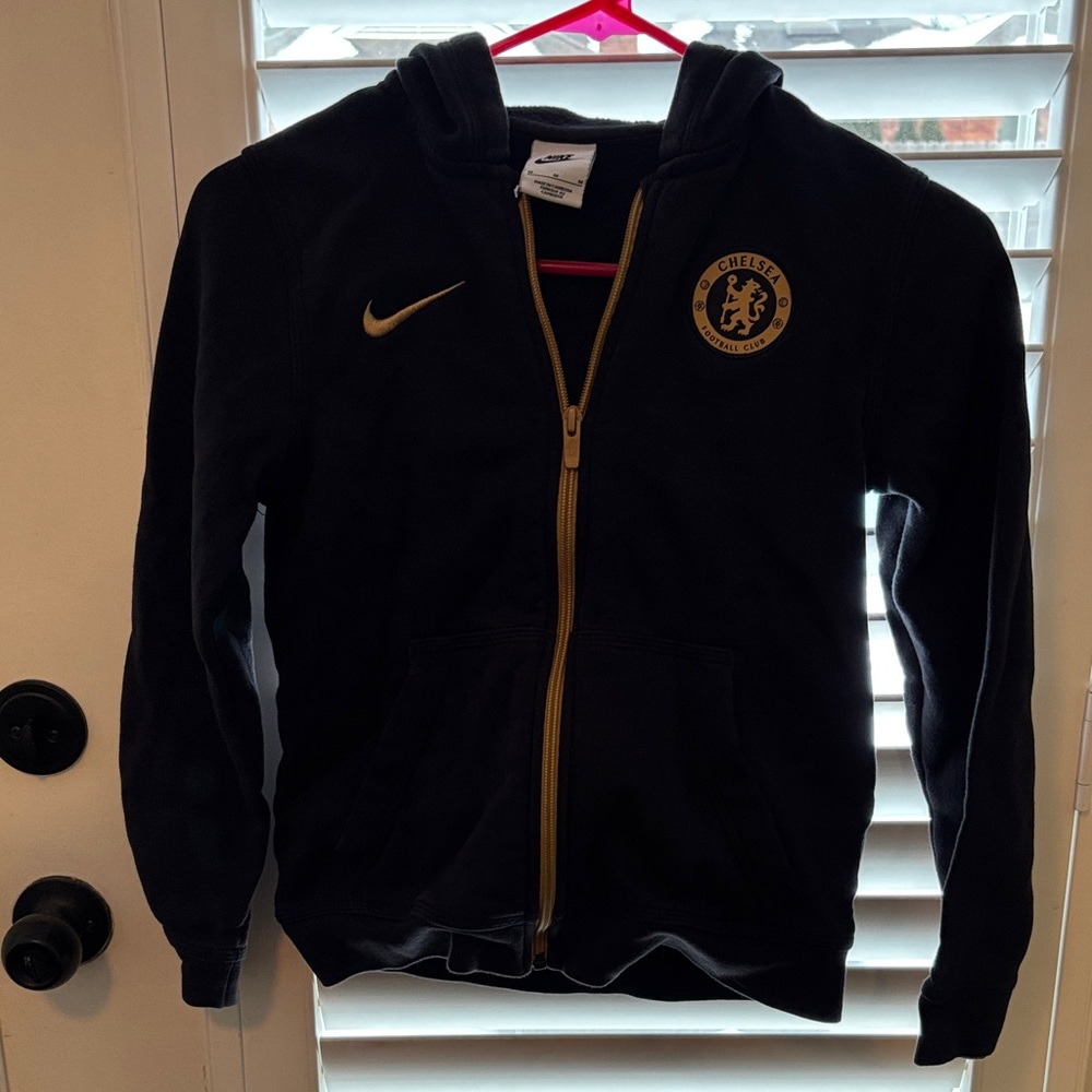 Nike Black and Gold Chelsea Hoodie Youth Medium
